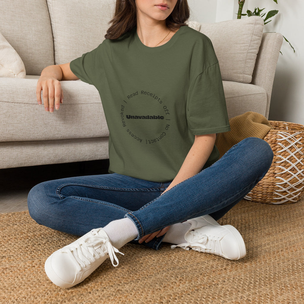 Unavailable T‑Shirt — Minimal Circle 'Read Receipts Off' Graphic Tee