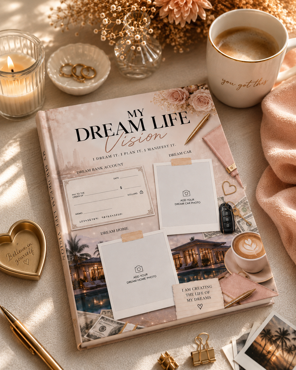 (Personalize Your Own) Hardcover Journal — "My Dream Life" Vision Planner: Vision Board Notebook