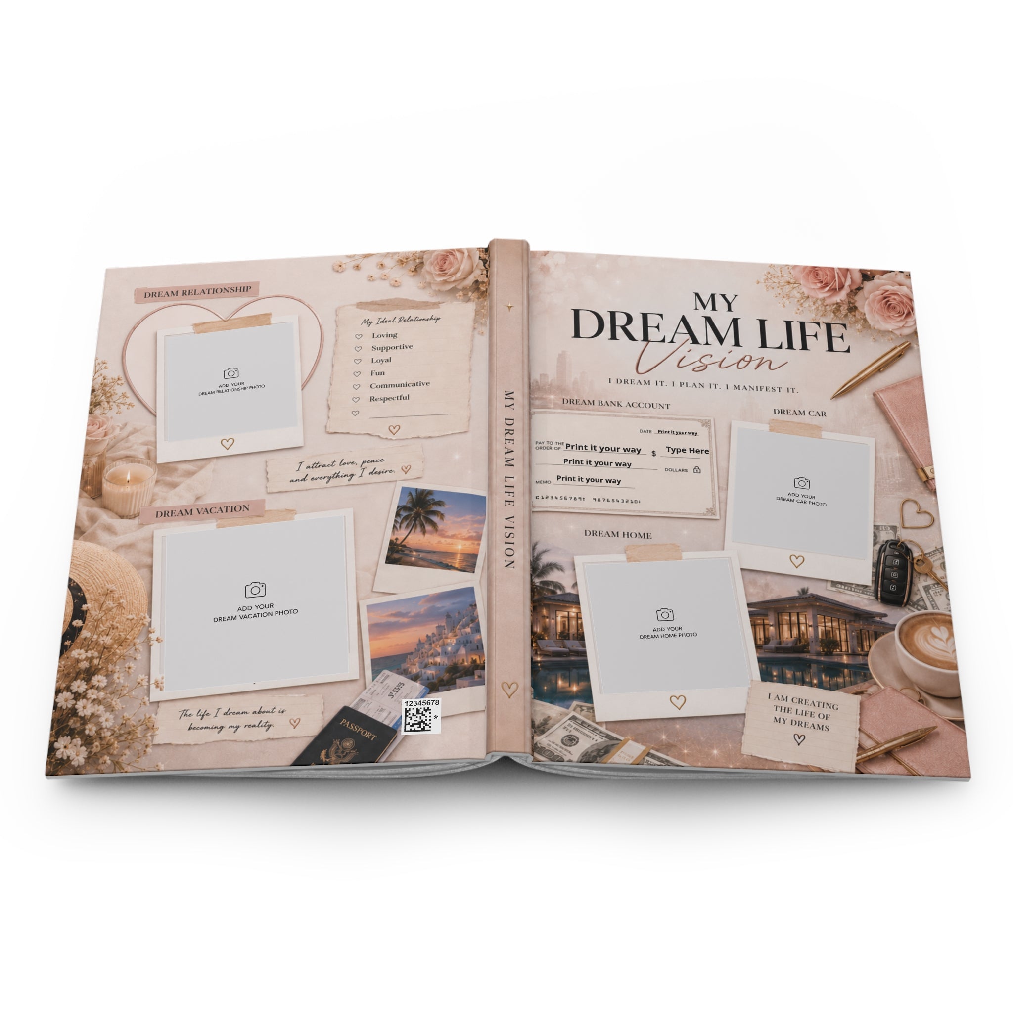 Personalized Dream Life Vision Board Journal