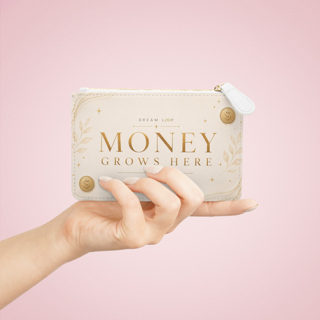 Money Grows Here Mini Clutch — Dream Loop Prosperity Wallet