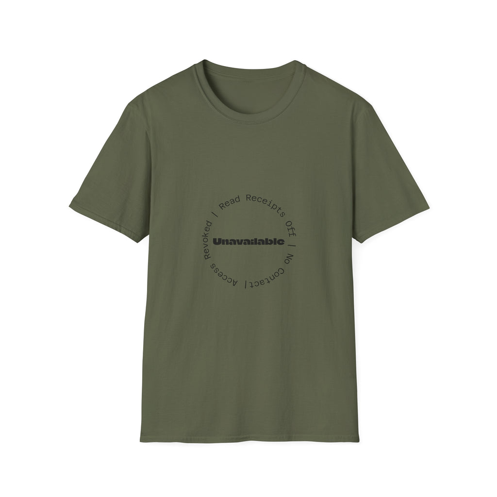 Unavailable T‑Shirt — Minimal Circle 'Read Receipts Off' Graphic Tee