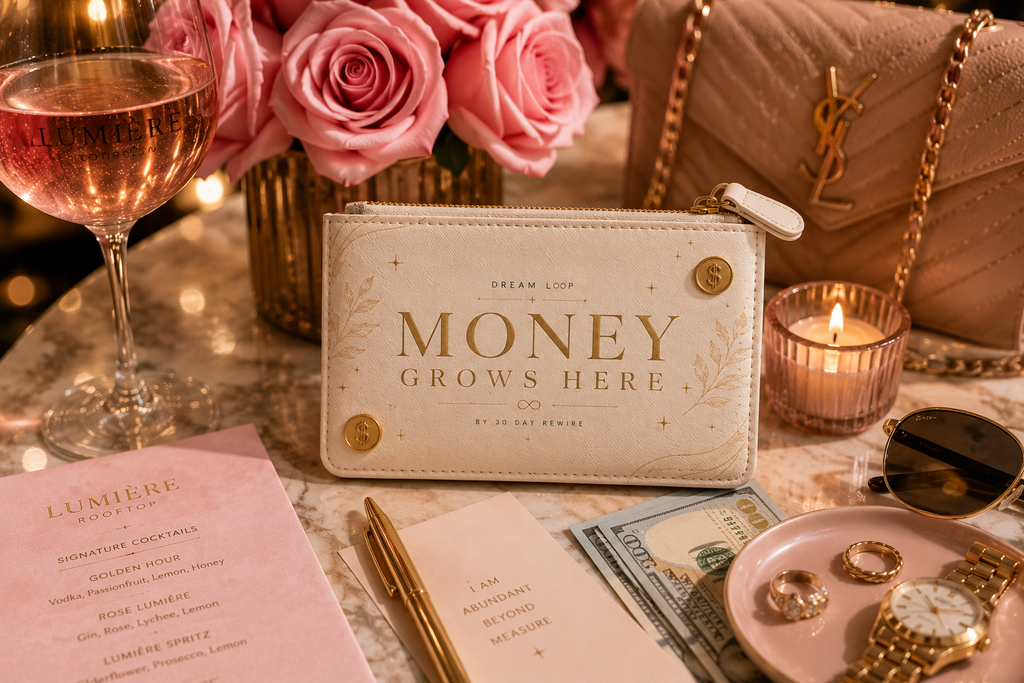 Money Grows Here Mini Clutch — Dream Loop Prosperity Wallet