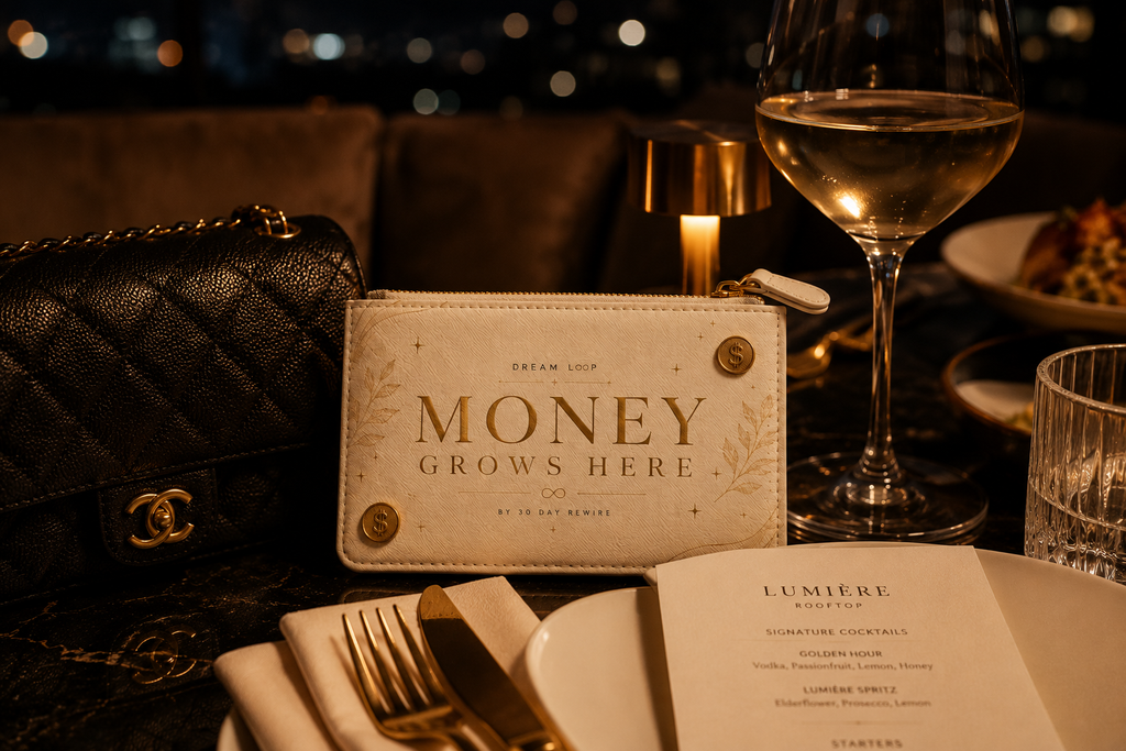 Money Grows Here Mini Clutch — Dream Loop Prosperity Wallet