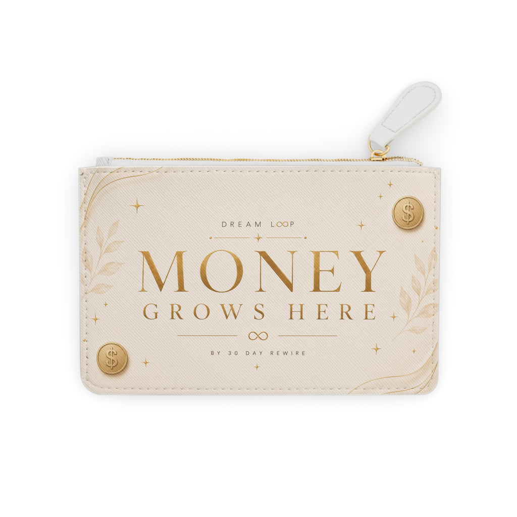 Money Grows Here Mini Clutch — Dream Loop Prosperity Wallet