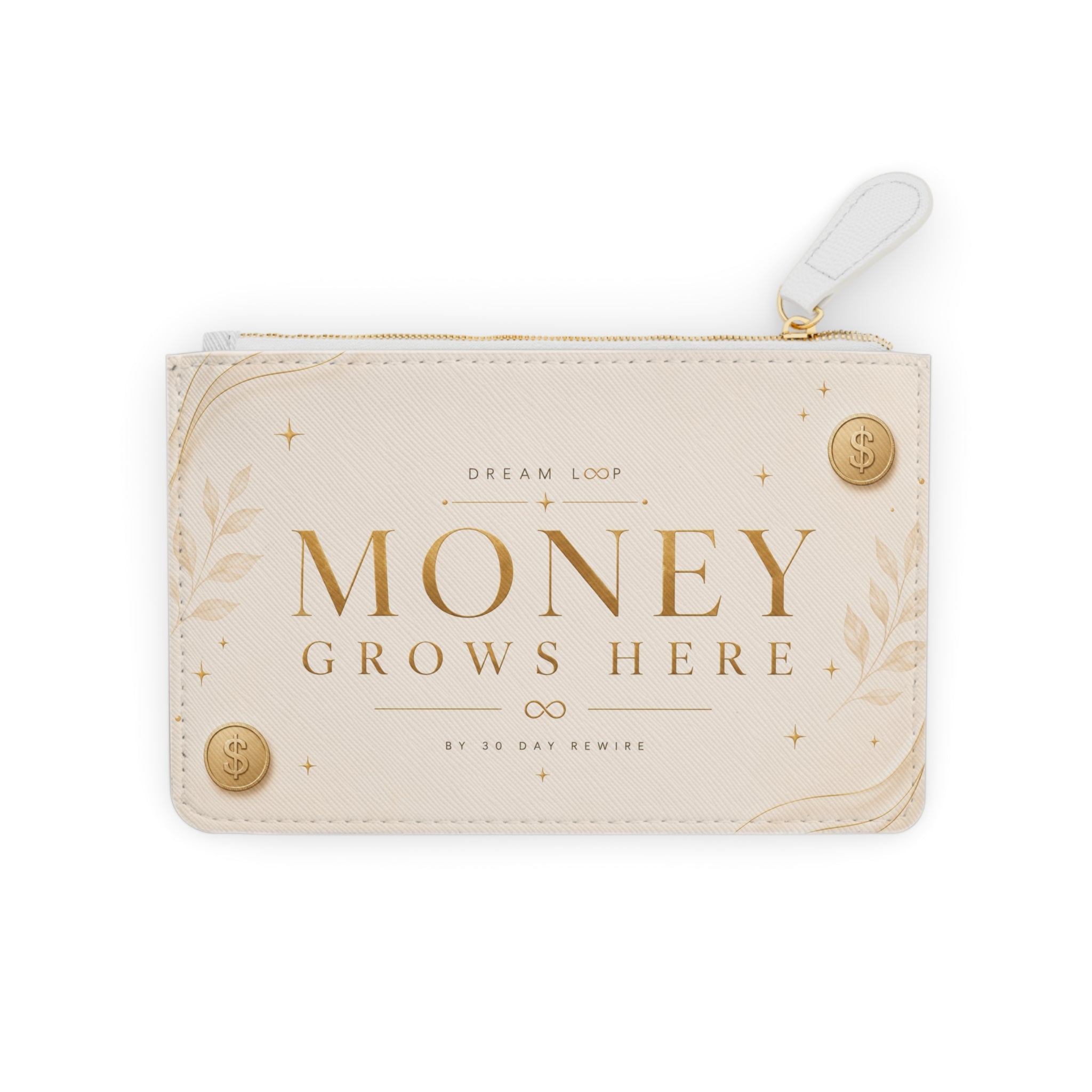Money Grows Here Mini Clutch — Dream Loop Prosperity Wallet