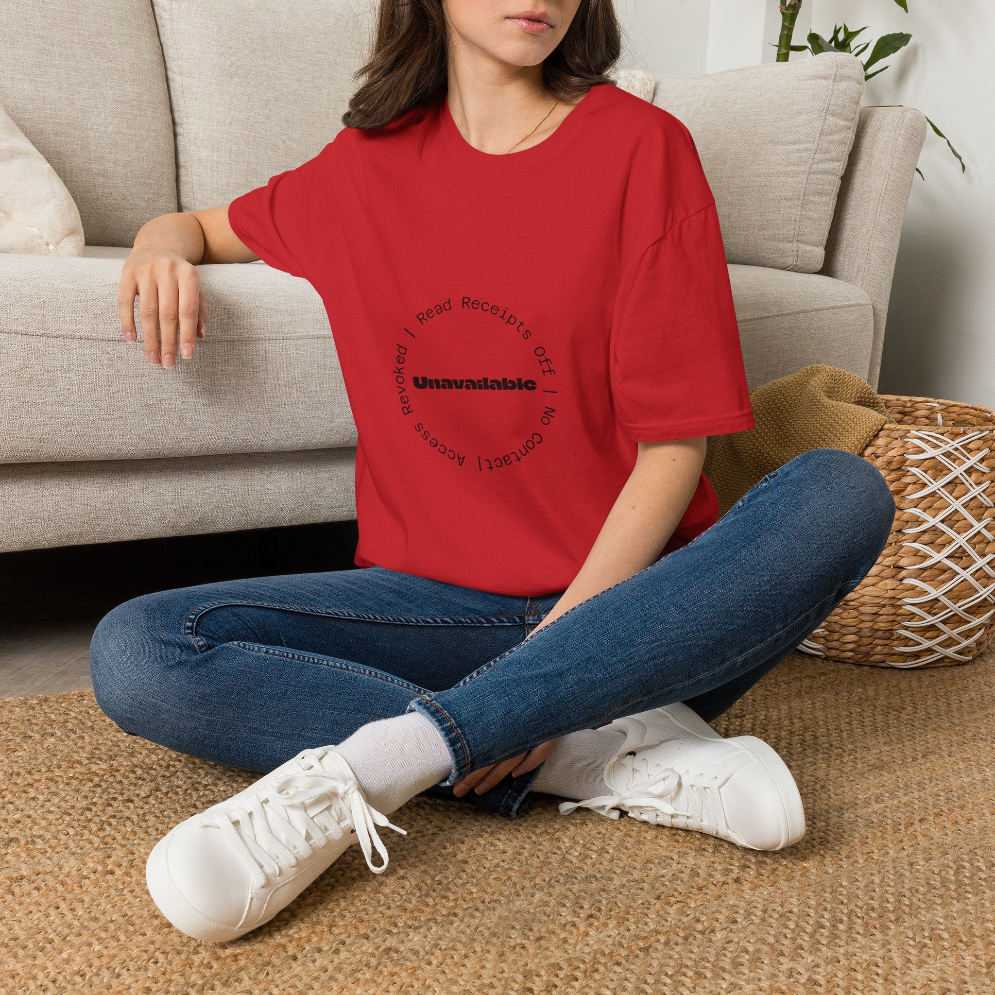 Unavailable T‑Shirt — Minimal Circle 'Read Receipts Off' Graphic Tee