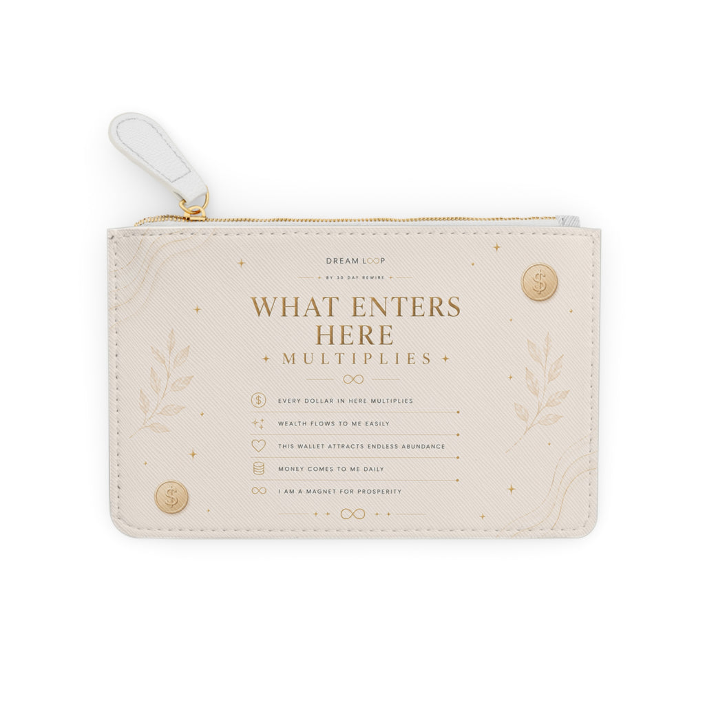 Money Grows Here Mini Clutch — Dream Loop Prosperity Wallet