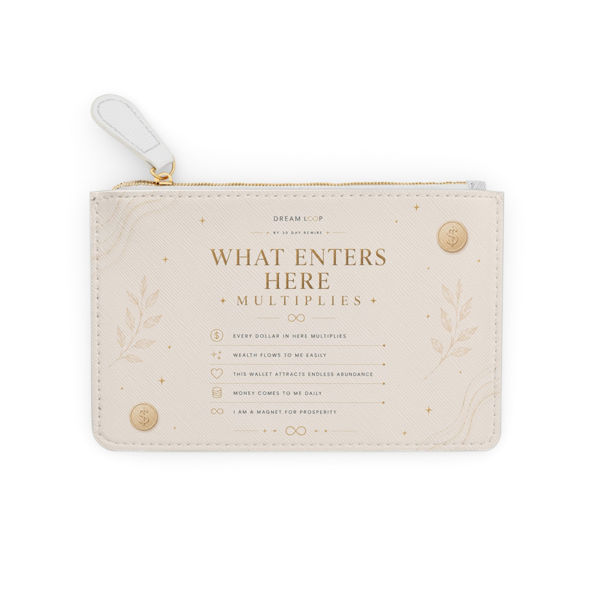 Money Grows Here Mini Clutch — Dream Loop Prosperity Wallet