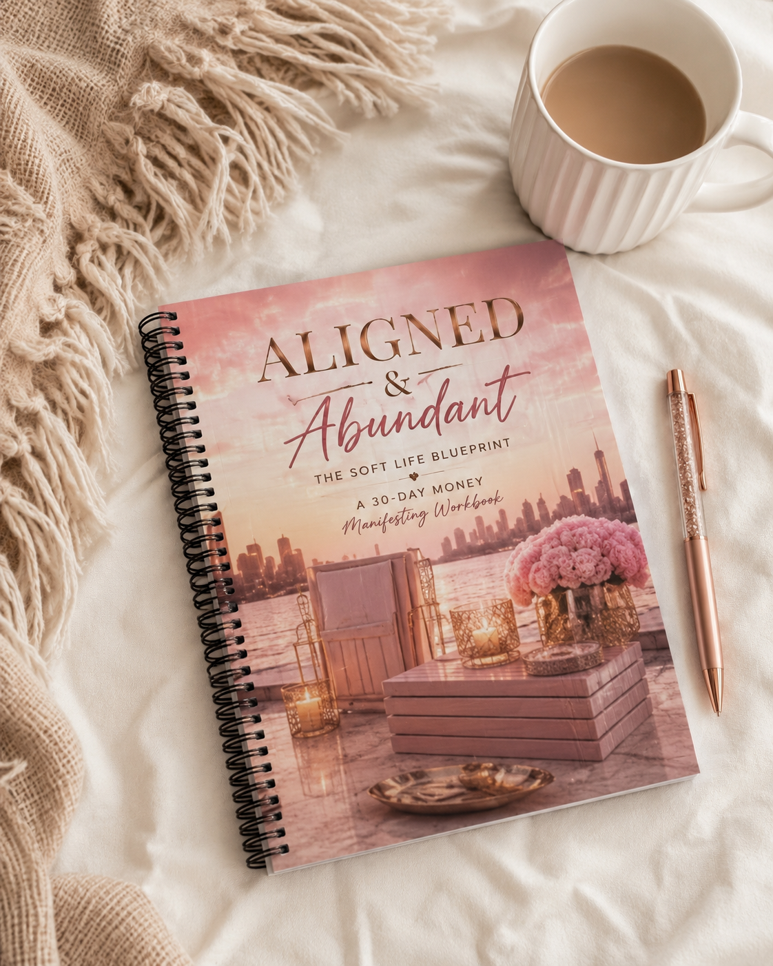 Aligned & Abundant: A 30-Day Money Manifestation Workbook (Spiral Bound)